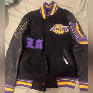 Los Angeles Lakers Pro Standard Old English Full-Zip Varsity Jacket - Black